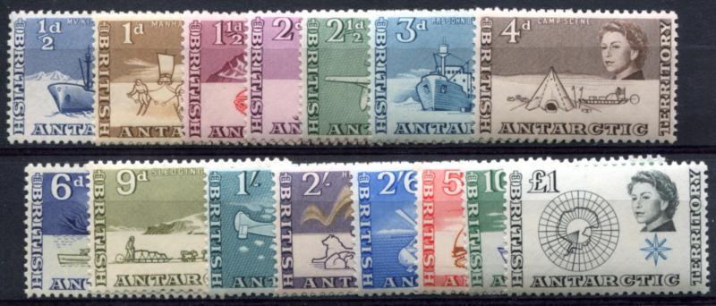 BRITISH ANTARCTIC TERRITORY (BAT) 1-15 MINT LH SHIPS