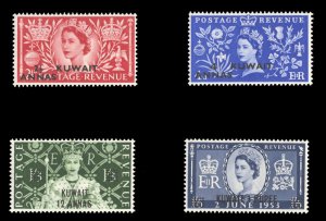 Kuwait #113-116 Cat$16, 1953 Coronation, complete set, never hinged