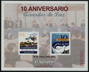 Salvador 1560 MNH Peace Accords, Dove