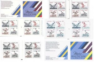 Sweden Estonia Latvia Lithuania 1992 Birds of Baltic joint set of 4 booklets MNH