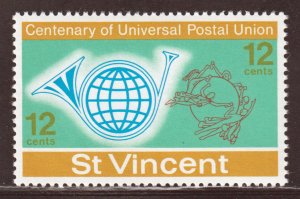 St. Vincent - UPU Centennial - Post Horn and Globe - # 376 - M/NH