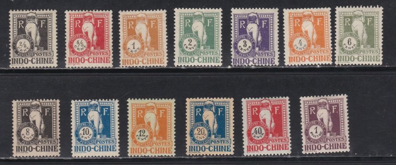 Indo-China # J31-43, Postage Due - Unused, Some no gum, 1/2 Cat.