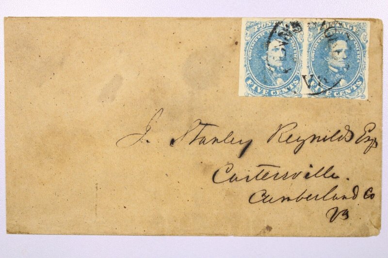 CSA - 186x Scarce FENN's STORE VA Cancel / #1 Pair - L38883