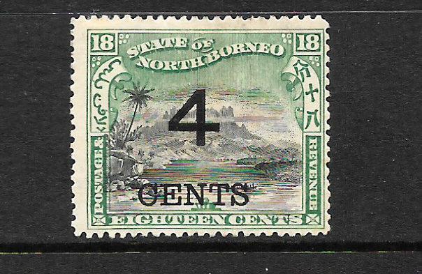 NORTH BORNEO  1899     4c on 18c    PICTORIAL    MH      SG 116