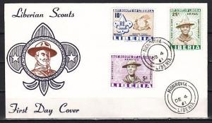 Liberia, Scott cat. 399-400, C135. Scouting issue on a First day cover. ^