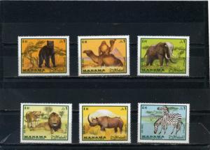 MANAMA 1969  WILD ANIMALS SET OF 6 STAMPS MNH