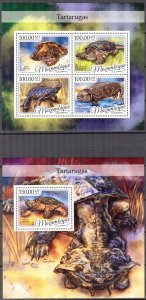 Mozambique 2016 Reptiles Turtles Sheet + S/S MNH