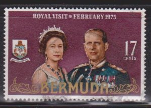 BERMUDA Scott # 316 Used - QEII & Prince Philip Royal Visit 1975