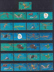 Brazil 3317a-3317y Summer Olympics Singles MNH VF