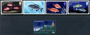 PITCAIRN IS. Sc#114-118 1971 Fish & Royal Visit Complete Sets Mint OG NH