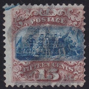 1869 United States, no.39 15c. brown and blue I . type USED