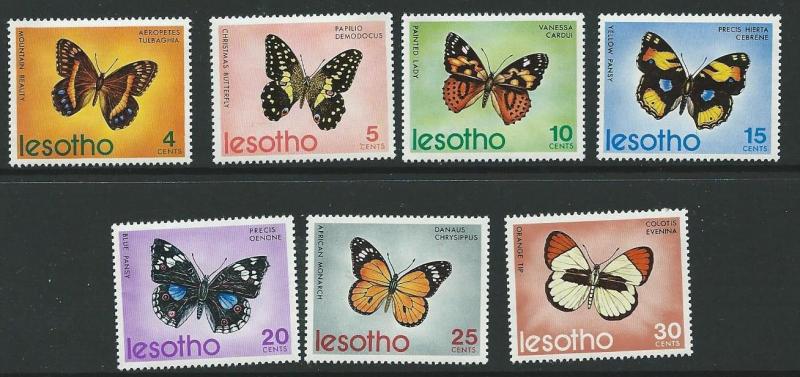 LESOTHO SG239/45 1973 BUTTERFLIES MTD MINT