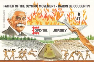 Jersey 1996 Olympics M/Sheet NHM