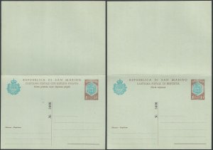 1968 San Marino cartoline postali Definitiva II° tir. US Filagrano C38