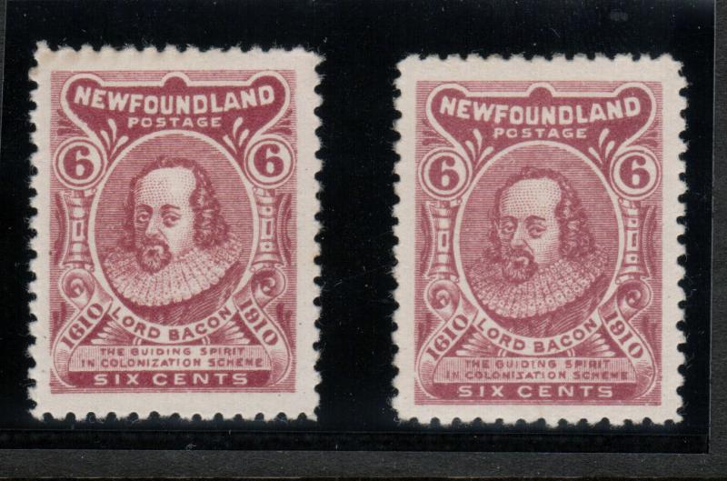 Newfoundland #92 #92a Very Fine Mint Original Gum Duo