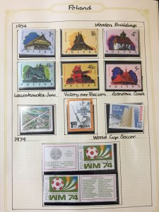 Poland 1974/75 Flowers Soccer Art Birds + Sheets MNH Used on Pages (110+) BL1646