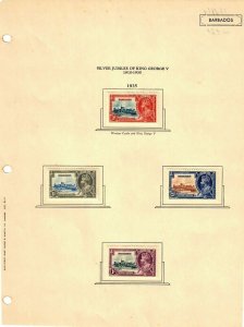 1935 Page Silver Jubilee KG V Barbados # 186-189 Set MH