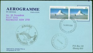 A.A.T 1984 ANARE Macquarie Island Cacheted Aergramme Fine & Attractive