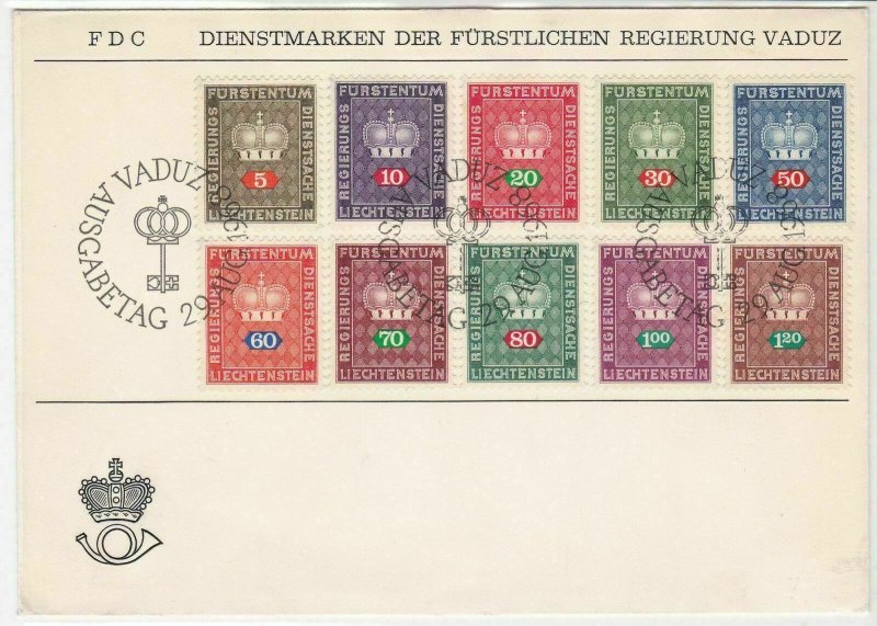 Liechtenstein 1968 Stamps First Day Cover ref R 16733