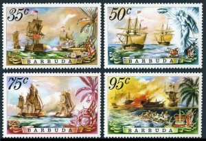 Barbuda 209-212,MNH.Michel 223-226. Battle of the Saints,1975.Sailing Ships.