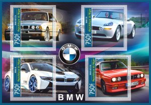 Stamps. Cars. BMW 2019 year 1+1 sheets perforated