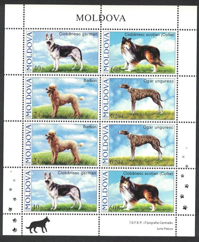 Moldova Dogs 4v Sheetlet SG#557-560