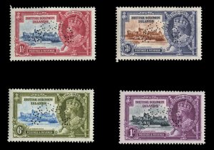 Solomon Islands #60-63S (SG 53-56s) Cat£130, 1935 Silver Jubilee, set of fou...