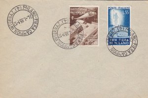 1951 29th Fiera di Milano, n. 657/658 Letter Untraveled with Special Cancellatio