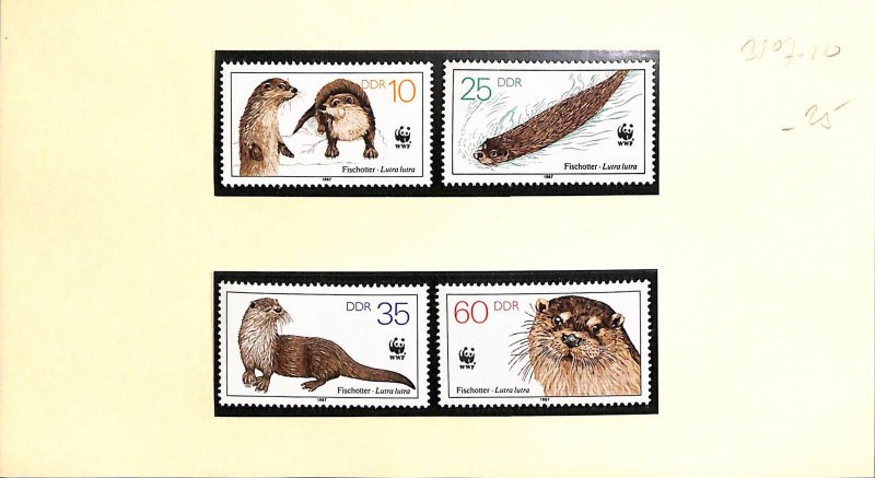 DDR East Germany WWF World Wild Fund for Nature MNH stamps otters