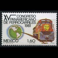 MEXICO 1981 - Scott# 1257 Railway-Train Set of 1 NH