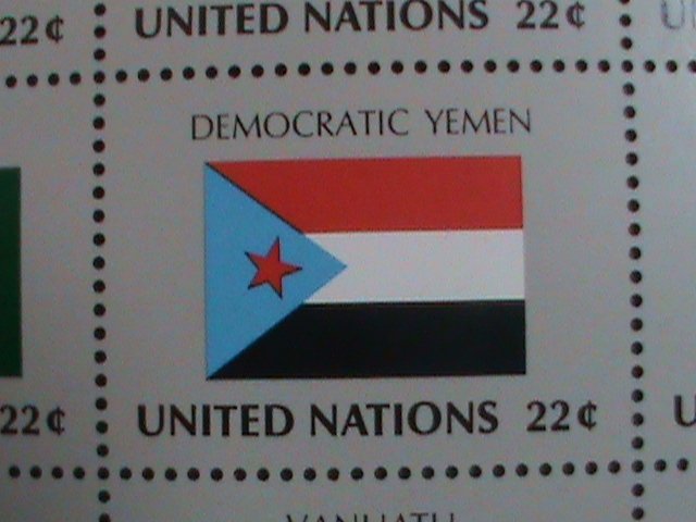 ​UNITED NATION-1987 SC#499-502 U. N. FLAGS SERIES MNH FULL SHEET- VERY FINE