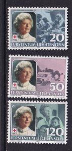 Liechtenstein   #813-815  MNH  1985  princess ,  Red Cross