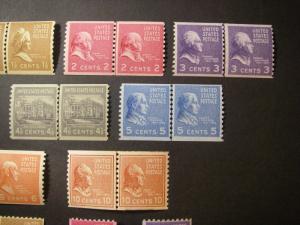 PREXIE LINE PAIRs COMPLETE, Scott 839 - 851, BEAUTIFUL MNH GROUP