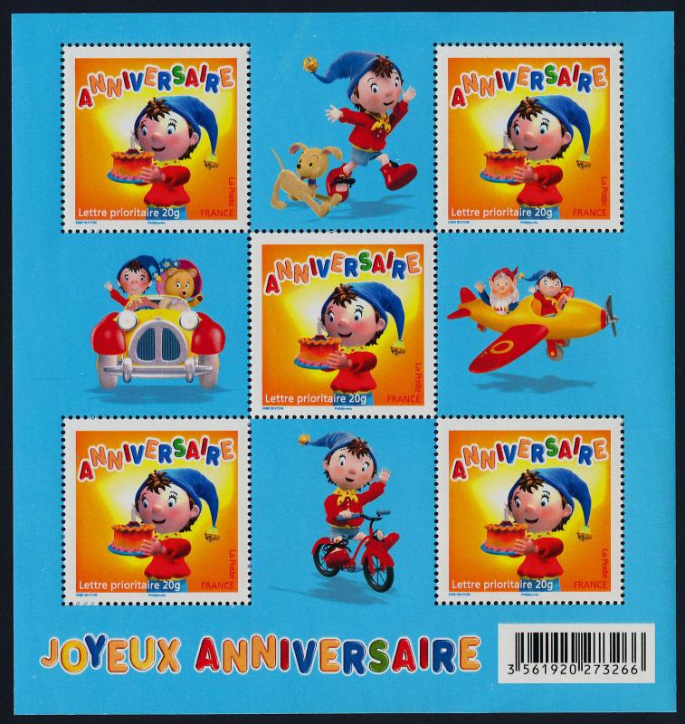 France 3438 sheet MNH Cartoon, Happy Birthday