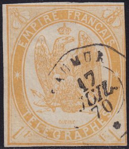 France - 1868 - Telegraph stamp - Y&T #3 - used
