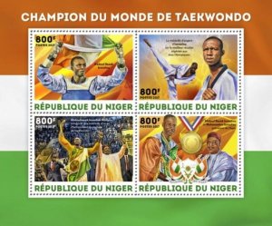 Niger - 2017 Taekwondo World Champ - 4 Stamp Sheet - NIGLocal03a