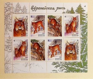 BELARUS Sc 357a NH MINISHEET OF 2000 - WWF - ANIMALS - LYNX