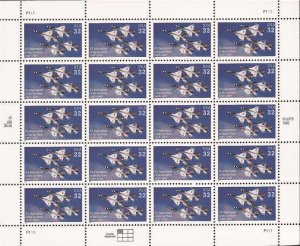 US Stamp - 1997 Air Force 50th Anniversary - 20 Stamp Sheet #3167