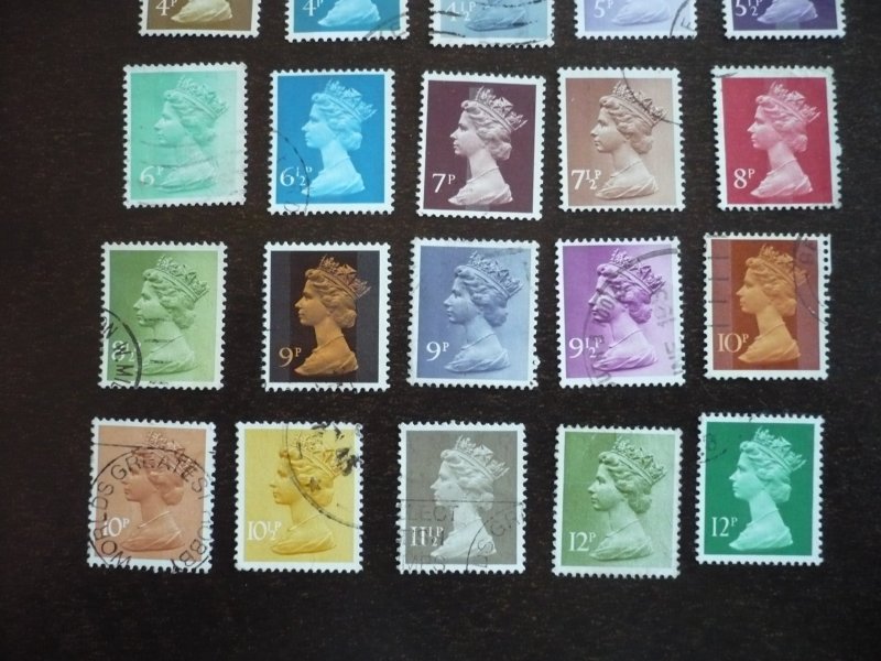 Stamps - Great Britain - Scott# MH22-MH175 - Used Part Set of 49 Stamps