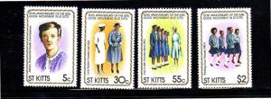 ST. KITTS #82-85  NATIONAL GIRLS GUIDES  MINT  VF NH  O.G