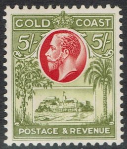 GOLD COAST 1928 KGV CASTLE 5/-