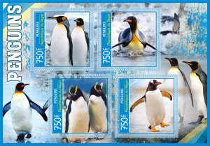 Stamps. Fauna. Penguins  2019 year 1+1 sheets perforated