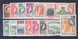 Dominica Scott 142-156 Mint hinged (Catalog Value $60.85)