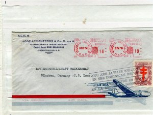 DOMINICA; 1958 early LETTER/COVER fine used Airmail + Anti TB Stamp