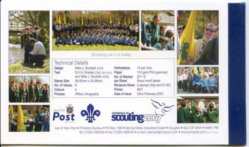 2007 Isle of Man Scouting Prestige Booklet SGSB61 Unmounted Mint