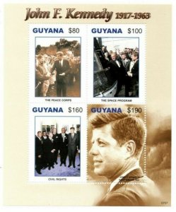 Guyana - 2007 - John F. Kennedy 1917-1963 - Sheet Of 4 - MNH