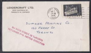 Canada - May 1959 Toronto, ON: Address Direction Cover