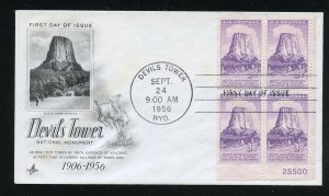 US 1084 Devils Tower Issue PB  UA ArtCraft cachet FDC 