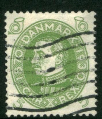 Denmark 210, 5o King Christian X 60th birthday. Used. (355)