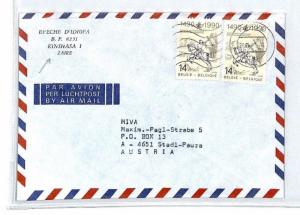 ZAIRE MISSIONARY MAIL Forwarded BELGIUM 1991 *Kinshasa* Cachet Cover MIVA CM238